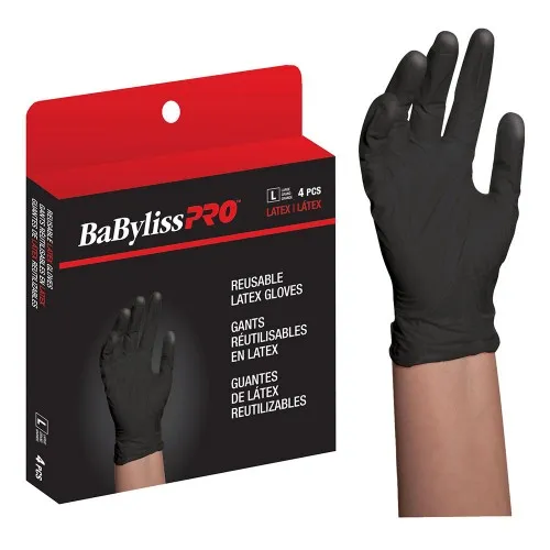 Babyliss PRO Reusable Latex Gloves 4pk - Medium