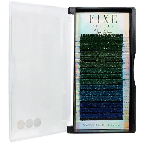 Fixe Diva Glam Glitter Lashes - Blue/Green / 0.15 / D / Mix