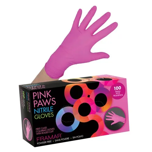 Framar Pink Paws Nitrile Gloves