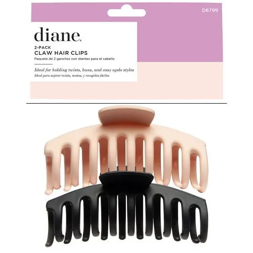 Diane Claw Clips 2pk Black/Nude
