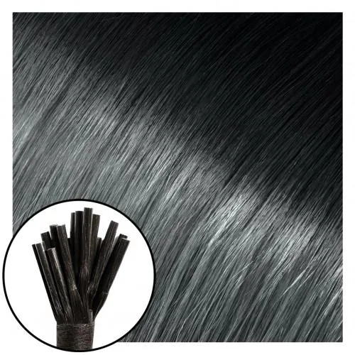 Babe I-Tip Hair Extensions #1B/Silver Ombre Sasha - 22"