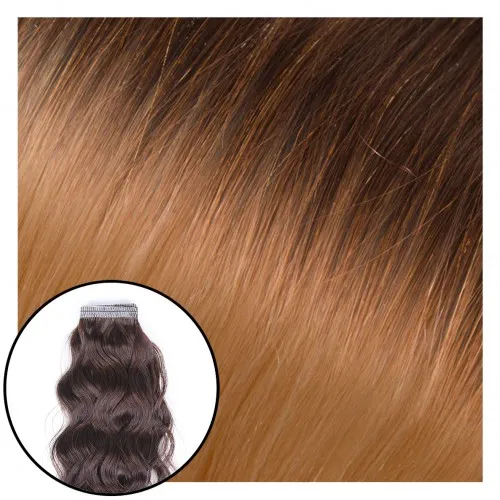 Babe Tape-In Curly Hair Extensions #4/613 Ombre Kymberly 22"