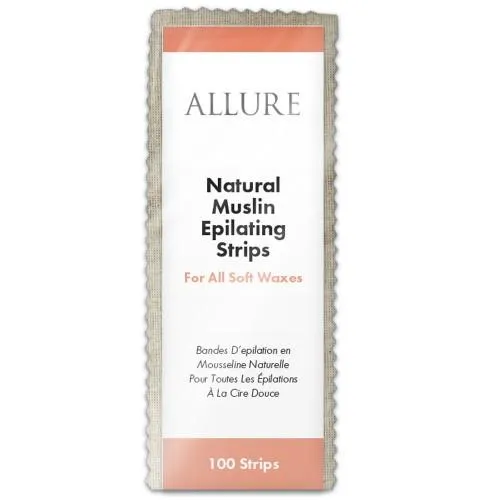 Allure Natural Muslin Epilating Strips 100pk - Small 1.75x4.5"