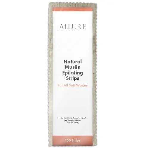 Allure Natural Muslin Epilating Strips 100pk - Large 3x9"