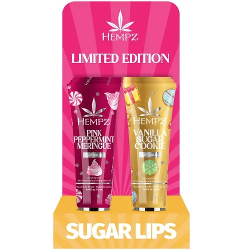Hempz Sugar Lips Vanilla Sugar/Peppermint Meringue 12pk Display