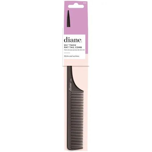 Diane #D40 Thick Tail Comb Black 9 1/4"