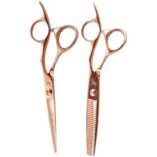 Tribal Rose Gold Shear Thinner Comb Combo 6"