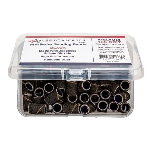 Americanails Black Sanding Bands 100pc - Medium 150 Grit